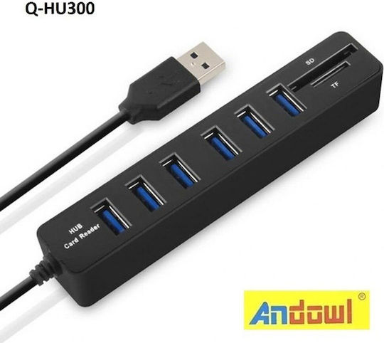 Andowl USB-Hub mit 8 Anschlüssen USB 3.0 und USB-A Anschluss