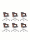 Swivel Visitor Chair with Arms & Wheels Γκρι 47.5x53x76cm 6pcs