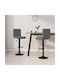 Stool Bar with Back & Adjustable Height Dark Grey 2pcs 40x47x90-111cm