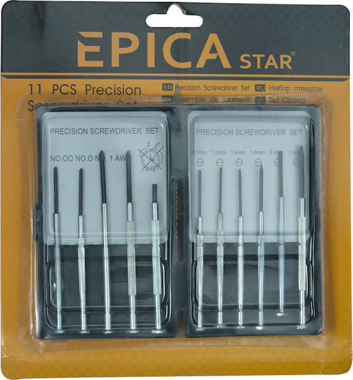 Epica Star Σετ 11 Κατσαβίδια Ακριβείας με 11 Εναλλασσόμενες Μύτες