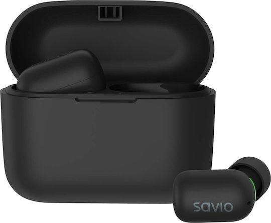 Savio TWS-09 In-ear Bluetooth Handsfree Ακουστικά με Θήκη Φόρτισης Μαύρα