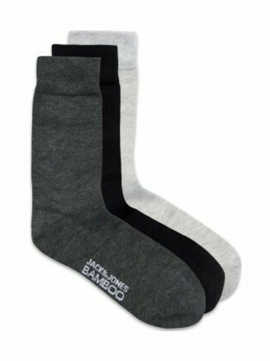 Jack & Jones Men's Solid Color Socks Black / Dark Grey / Light Grey 3Pack