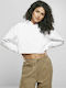 Cropped Women's Sweatshirt Hooded White