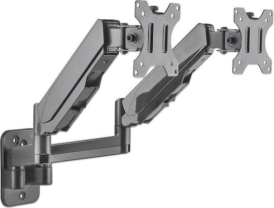 Manhattan Wall Mounted Stand for 2 Monitors up to 32" with Arm (461627)