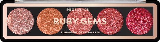 Profusion Cosmetics Ruby Gems Παλέτα με Σκιές Ματιών σε Στερεή Μορφή
