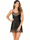 Moongirl Summer Satin Women's Nightdress Black