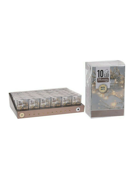 10 Светлини LED 1m. Топъл бял На батерия тип Ле...