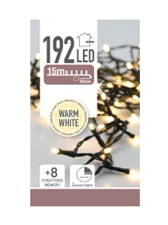 192 Λαμπάκια LED 14.8μ. Θερμό Λευκό Μπαταρίας σε Σειρά