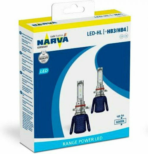Narva Λάμπες HB3-9005 / HB4-9006 LED 6000K Ψυχρό Λευκό 12-24V 2τμχ