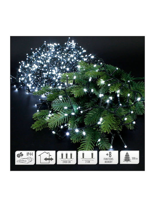 1200 Λαμπάκια LED 24μ. Λευκά σε Σειρά