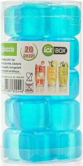 Frostbar Dekorative Eiswürfel Kunststoff mit Gläser 20Stück