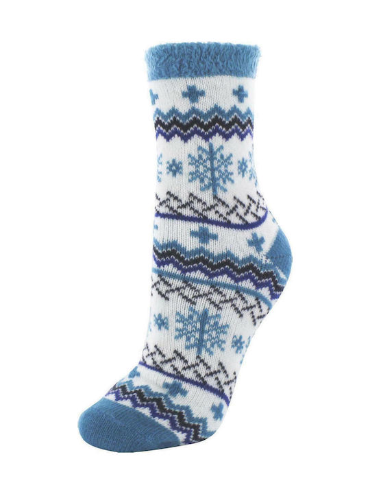 Yaktrax Women's Christmas Socks Light Blue