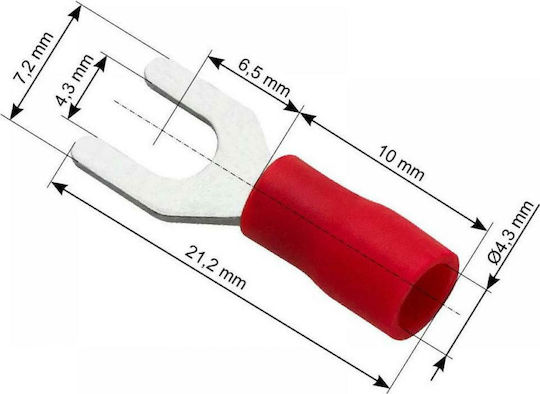 Blow Insulated Spade Terminal 4.3mm Red 10pcs DM-006