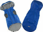 Pet Interest Stripe Lining Blue Waterproof Dog Coat with Hood with 23cm Back Length 50025