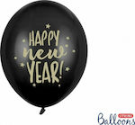 Μπαλόνια Happy New Year Μαύρα 6τμχ
