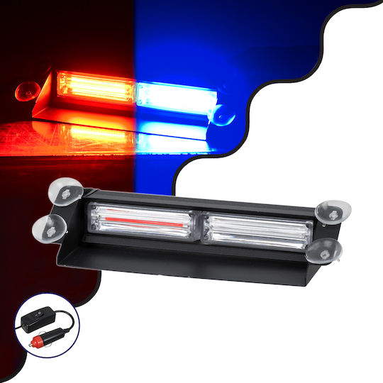 GloboStar Car LED Emergency Light Bar 10 - 30V Waterproof 25.5cm With Red / Blue Lighting
