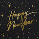 Happy New Year Napkins Black 33x33cm 20pcs