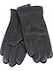 Legend Accessories Men's Leather Touch Gloves with Fur Brown 1022