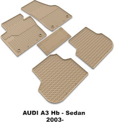 Perflex Σετ Μπροστινά και Πίσω 4τμχ για Audi A3 2013+ Μπεζ