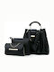 Set Geantă de damă Shopper De umăr Neagră