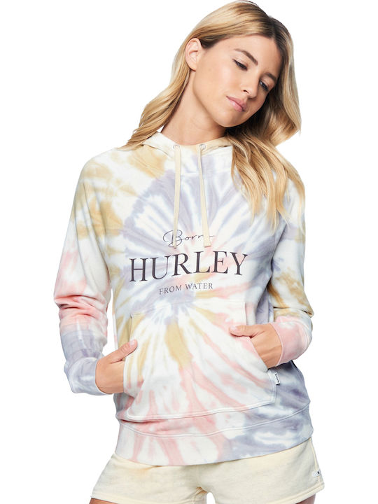 Ivy Tie Dye Easy Raglan Women's Sweatshirt Hooded Purple/Pink/Yellow