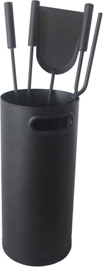 Home & Camp HCFT0676 Fireplace Tool Set with Bucket Black