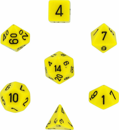Chessex Opaque Dice 7pcs 25402 Yellow/Black