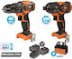 Krausmann US101-24SB Set Bohrschrauber & Schlagschraubendreher Brushless 20V mit 2 Batterien 5Ah und Hülle