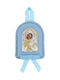 Prince Silvero Heilige Ikone Kinder Amulett mit der Jungfrau Maria Blue aus Silber MA-D1110O-C