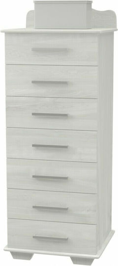 Margarita Baby Dresser with 7 Drawers White 50x50x140cm