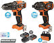 Krausmann US100-22SB Set Bohrer & Schlagschraubendreher Brushless 20V mit 2 Batterien 2Ah und Hülle