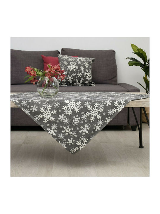 Dimeco Chenille Christmas Tablecloth Fabric Gray L135xW135cm 1pcs