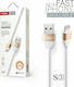 Tranyoo S3-I Braided USB to Lightning Cable Λευκό 1.2m (PS-107997)
