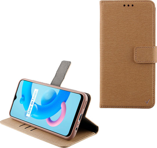 Volte-Tel Allure Magnet Wallet Piele artificială Auriu (Realme C11 2021)