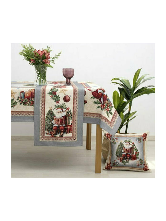 Dimeco 8930 Ornament de Crăciun Față de masă Cărpă Material textil Argint M140xL45cm 1buc