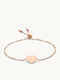 Fossil Lane Heart Women's Bracelet Chain with Heart Design in Gold Plated Stainless Steel 16.5cm