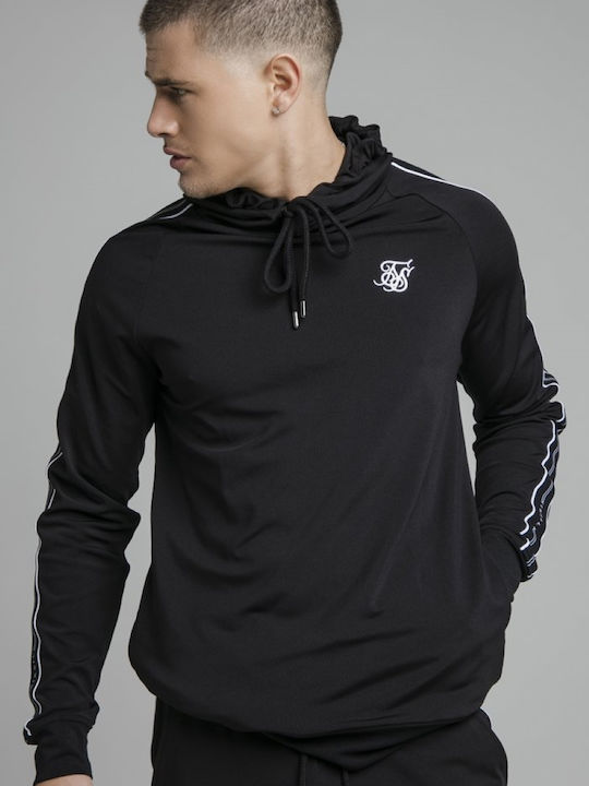 Sik Silk Men s Sweatshirt with Hood Pockets Black SS 18621