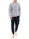 Ulisse WN-M118 Men's Winter Cotton Pajamas Set Gray