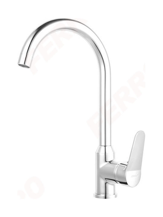 Ferro Isso Tall Kitchen Faucet Counter Silver