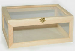 Wooden Craft Box Wooden Box with Glass 31x22x12cm