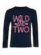 Children's Long Sleeve "WIld and TWO", French Navy