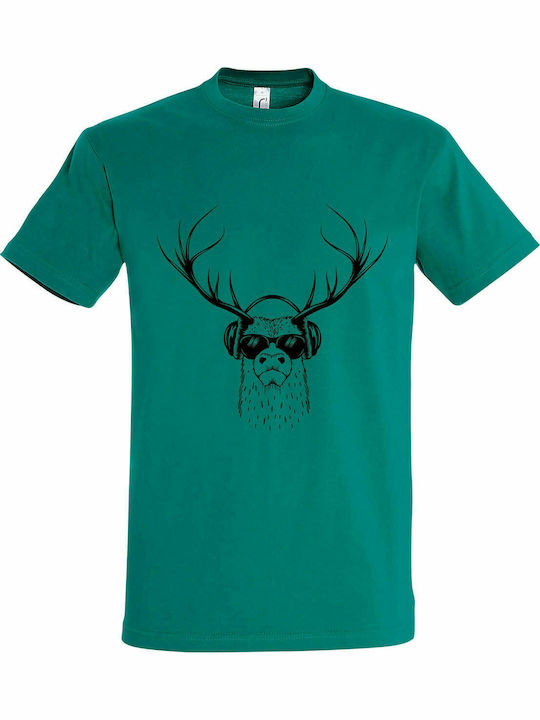 Tricou unisex " Animal Deejay ", Emerald