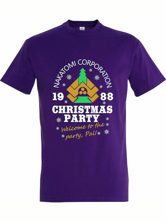 T-shirt Unisex " Nakatomi Plaza Weihnachtsfeier, Stirb Langsam ", dunkel lila