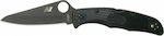 Spyderco Pacific 2 Knife Black with Blade made of Stainless Steel in Sheath