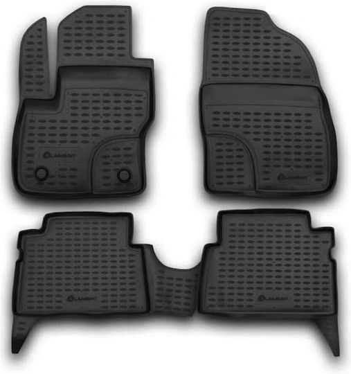 Novline Set of Front and Rear Mats 4pcs Tray Type for Ford C-Max 2010+ Black
