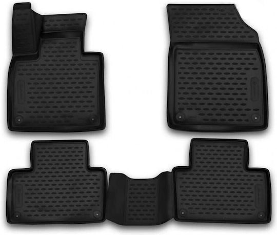 Novline Set of Front and Rear Mats 4pcs Tray Type for Volvo XC 90 Black