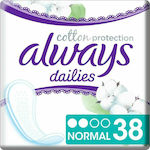 Always Dailies Cotton Protection Normal Σερβιετάκια για Κανονική Ροή 2 Σταγόνες 38τμχ