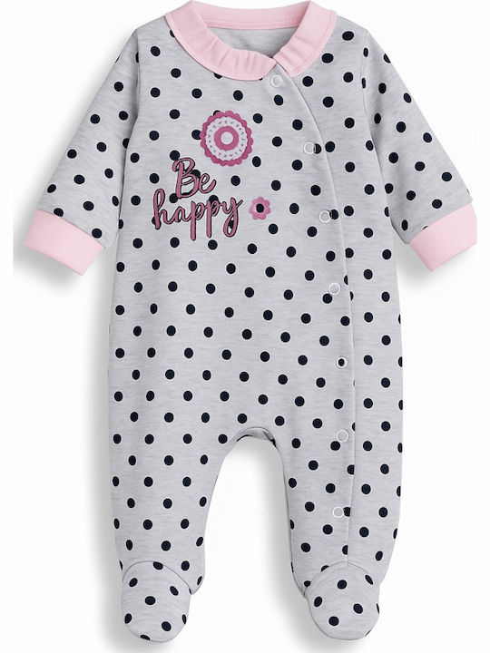 Beboulino Be Happy Babystrampler Langärmliges Gray