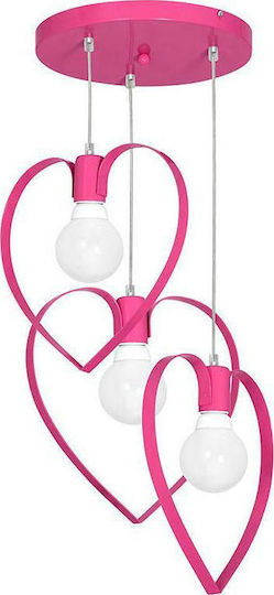Milagro Love Kronleuchter Kinderdeckenleuchte Deckenleuchte 60W mit Fassung E27 Pink