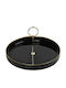 Espiel Glass Dessert Divided Serving Plate with Single Bowl Oslo Black-Gold Ø28cm